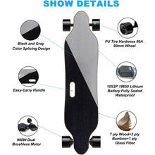 Load image into Gallery viewer, Electric Skateboards Motor 25MPH Top Speed 4 Speed Adjustment 12.5 Miles Range Electric Longboard with Wireless Remote Control