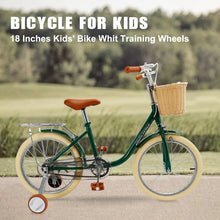 Load image into Gallery viewer, 18 inches Kid's Bike Child Bicycle for Ages 7-8-9 Years Boys and Girls with Basket, Kickstand