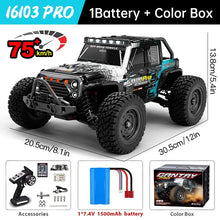 Load image into Gallery viewer, WLtoys 16101 Pro 1:16 75KM/H 4WD RC Car With LED Light 2.4G Remote Control Cars High Speed Drift Monster Truck for Children Gift