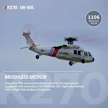 Load image into Gallery viewer, WLtoys K270 RC Helicopter 2.4G 6-Aixs Gyroscope 4CH Altitude Hold Optical Flow Brushless Remote Control Helicopter Toys For Kid