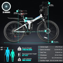 Load image into Gallery viewer, ViElectric Bike for Adults 26" Ebike, 500W Folding Electric Bike, 20MPH Adult Electric Bicycles with Removable 48V Battery