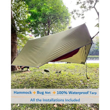Load image into Gallery viewer, Camping Hammock, Portable Double Hammock with Net, 2 Person Hammock Tent with 2 * 10ft Straps, Best for Outdoor Hiking Survival