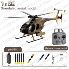 Load image into Gallery viewer, RC ERA 1:28 C189 Bird Helicopter MD500 Remote Control Aircraft 6-channel Double Brushless Mini Simulation Model Aircraft Toys