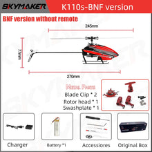 Load image into Gallery viewer, Wltoys XK K110s RC Helicopter BNF 2.4G 6CH 3D 6G System Brushless Motor RC Quadcopter Remote Control Drone Toys For Kids Gifts