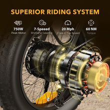 Load image into Gallery viewer, Electric Bike for Adults 750W Peak Motor Up to 20 MPH 60 Miles,600wh Removable Battery,Folding 20" x 4.0" Tire Electric Bicycle