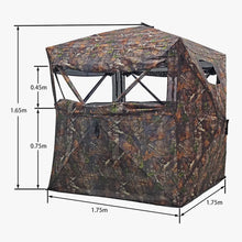 Load image into Gallery viewer, Hunting Blind with chair, 270 degree Shoot Through Mesh with Silent Sliding Window, 2-3 Person Ground Deer Stand Pop Up Tent