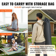 Load image into Gallery viewer, VEVOR 12 FT Double Quilted Fabric Hammock with Hardwood Spreader Bars Detachable Pillow and Chains for Camping Patio Yard Beach