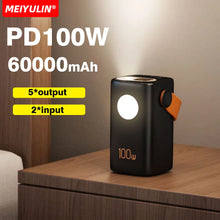 Load image into Gallery viewer, For Laptop Portable PD100W Power Bank Large Capacity 60000mAh External Battery Powerful Fast Charger For iPhone Outdoor Camping