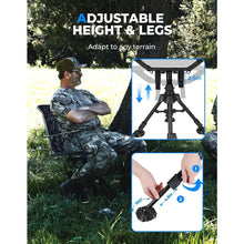 Load image into Gallery viewer, 360 Degree Silent Swivel Blind Hunting Chair, Camo Height Adjustable Quick Folding Portable Comfortable Hunting Fishing Chair