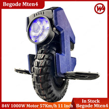 Load image into Gallery viewer, In Stock Newest Begode Mten4 Electric Unicycle 84V 750Wh Battery 1000W Motor 11inch Tire New Headlights Begode Mten 4 E-Wheel