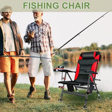 Load image into Gallery viewer, Folding Fishing Chair Camp Chairs Outdoor Fishing Stool Adjustable Feet Reclining Ice Fishing Chair Heavy Duty Ice Fishing Chair