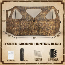Load image into Gallery viewer, Lenotos Pop Up Ground Blind, Easy-Setup Hunting Blind for Deer, Turkey, Duck - Dry Grass Camo