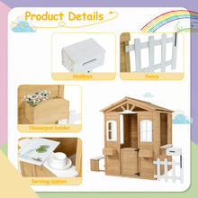 Load image into Gallery viewer, Outdoor Wooden Playhouse for Kids with Working Door, Windows, Mailbox
