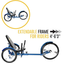 Load image into Gallery viewer, Triton Pro Adult Tricycle for Men & Women. Beach Cruiser Trike. Pedal 3-Wheel Bike | Blue