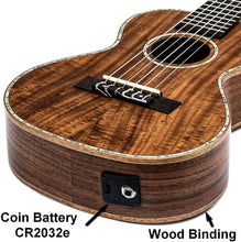Load image into Gallery viewer, Batking Guitalele,28 inch Acoustic 6 Strings Electric Guitar Ukulele Mini Travel Guitarlele KOA Wood Ukelele with Gig bag