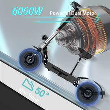 Load image into Gallery viewer, 48V 52V 60V 72V Electric Scooter 1200W 6000w Powerful Motor with Hydraulic Brake max 90KM/H Adult Scooter Elecric with Seat
