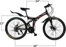 Load image into Gallery viewer, 26" 21 Speed Folding Mountain Bike Bicycle Trail Commuter for Adults