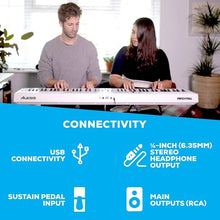 Load image into Gallery viewer, Alesis Recital – 88-key digital piano keyboard with semi-weighted keys, 2x20W speakers, FX and piano lessons