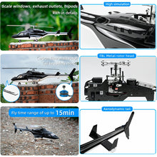Load image into Gallery viewer, FLYWING Airwolf V2.5 Scale Helicopter H1 Flight Control GPS 450L Size High simulation Long Endurance 6CH RC helicopter RC plane