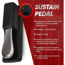 Load image into Gallery viewer, 61 Keys 2 in 1 Play and Sing Along Portable Electronic Piano Keyboard with Sustain Pedal, Headset, Weatherproof Bag, Stool