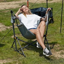 Load image into Gallery viewer, Hammock Camping Chair with Adjustable Backrest, Heavy Duty Folding Hammock Chair Supports 300lbs, Portable Hammock