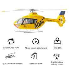 Load image into Gallery viewer, FLYWING EC135 Scale Helicopter ACE Flight GPS 470 class Four blades EC135 RC Helicopter Smooth Takeoff Landing 6CH RC Helicopter
