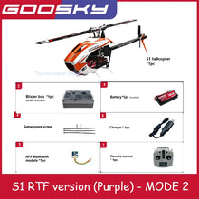 Load image into Gallery viewer, Hot Rc Goosky S1 Bnf/Rtf 6ch 3d Stunt Double Brushless Motor Direct Drive Motor Flybarless Direct-Drive Rc Helicopter Toy Gift
