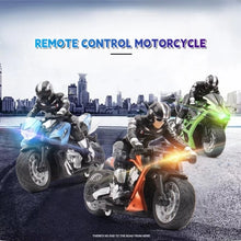 Load image into Gallery viewer, 1:10 Electric Stunt Motorcycle High Speed Racing Car 4 Channels Remote Control Off-Road Model Boys Toy for Children's Gifts