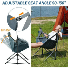 Load image into Gallery viewer, Hammock Camping Chair with Adjustable Backrest, Heavy Duty Folding Hammock Chair Supports 300lbs, Portable Hammock
