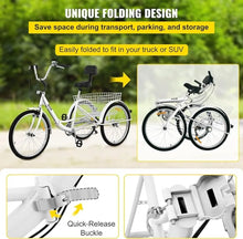 Load image into Gallery viewer, Tricycle Adult 26’’ 3 Wheel Bikes for Adults Three Wheel Bike for Adults Adult Trike Adult Folding Tricycle Foldable