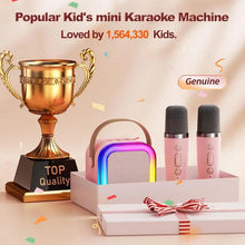 Load image into Gallery viewer, Mini Karaoke Machine for Kids and Adults Portable Speaker With 2 Wireless Microphone for Home KTV Birthday Party Holiday Gifts