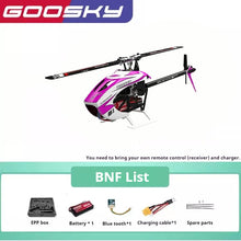 Load image into Gallery viewer, Goosky New S1 BNF 6CH 3D Stunt Double Brushless Motor Direct Drive Motor Flybarless Direct-drive RC Helicopter Adult Toys Gifts