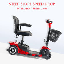 Load image into Gallery viewer, Mobility Scooters 3 Wheel Foldable Electric Car Power Wheelchair with Light Basket Collapsible Compact Travel Car Christmas Gift