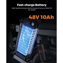 Load image into Gallery viewer, T14 Folding Electric Bikes for Adults Teens 350W 19.2MPH 14'' Fat Tire Mini Ebike Urban City Commuter Bicycles