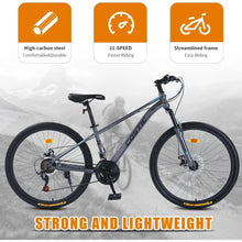 Load image into Gallery viewer, 26 Inch Youth/Adult Mountain Bike,21 Speeds,Secure Frame 26 Inch Aluminum Wheels, Suspension Fork