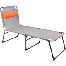 Load image into Gallery viewer, Lit Camping Gear and Accessories Orange Folding Bed for Sleeping Beach Tourist Camp-cot Adjustable Portable Cot for Adults Grey