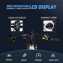 Load image into Gallery viewer, Electric Bike for Adults, Mountain Ebike, Removable LG Battery, 27.5/26" Fat Tire Electric Bicycle 7 Speed | Front Suspension