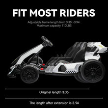 Load image into Gallery viewer, 24V Electric Go Kart for Kids, 7.5 MPH Drift Kart with 300W Motor, Drift/Sport Mode, Length Adjustment (White)