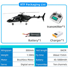 Load image into Gallery viewer, FLYWING Airwolf V2.5 Scale Helicopter H1 Flight Control GPS 450L Size High simulation Long Endurance 6CH RC helicopter RC plane