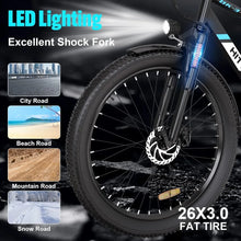 Load image into Gallery viewer, Electric Bike for Adults, 750W/48V/14Ah Ebike with Removable Battery, 20MPH/35-75Miles Electric Bicycle with 26"×3.0 Fat Tire,