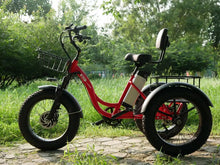 Load image into Gallery viewer, Electric Tricycle Fat Tire 20 Inch 500W48V12AH Lithium Battery Snow Ebike Leisure Large Storage Basket Adult Electric Cargo Bike