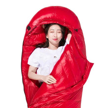 Load image into Gallery viewer, Adult 95% White Goose Down Sleeping Bag Camping Sleeping Bag Goose Down Filled Men Mummy Sleeping Bag Warm for Travel Hiking Bag