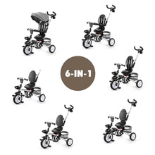 Load image into Gallery viewer, 6-In-1 Kids Baby Stroller Tricycle Detachable Learning Toy Bike w/ Canopy