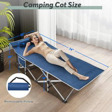 Load image into Gallery viewer, Folding Camping Cot for Adults with Mattress, Portable Camp Cot Bed Sleeping Cots with Pillow & Carry Bag for Office, Home Nap