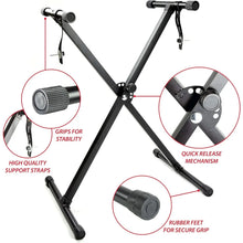 Load image into Gallery viewer, Electronic Piano Bench 61 Key Keyboard Piano Stand With Pitch Bend Kit Headphones Keynote Stickers Instruments Musical Sports