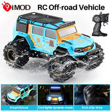 Load image into Gallery viewer, 9IMOD 1/16 RC Car Amphibious Stunt Vehicle 2.4G 4WD Police Car Waterproof Climbing Off-road Vehicle Cool Lights Dynamic Music
