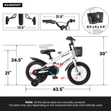 Load image into Gallery viewer, Bicycle,Kids Bike 16 inch for Boys & Girls with Training Wheels, Freestyle Kids' Bicycle with Bell,Basket and fender.