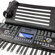Load image into Gallery viewer, RockJam 61 Key Keyboard Piano With LCD Display Kit, Stand, Bench, Headphones, Simply App & Keynote Stickers