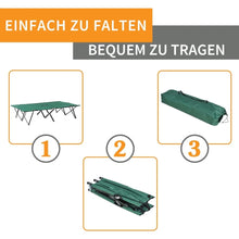 Load image into Gallery viewer, 2 Person Folding Camping Cot, 50" Extra Wide Outdoor Portable Sleeping Cot with Carry Bag, Elevated Camping Bed, Beach Hiking