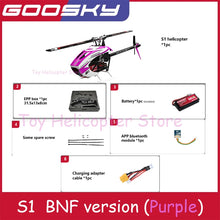 Load image into Gallery viewer, Hot Rc Goosky S1 Bnf/Rtf 6ch 3d Stunt Double Brushless Motor Direct Drive Motor Flybarless Direct-Drive Rc Helicopter Toy Gift